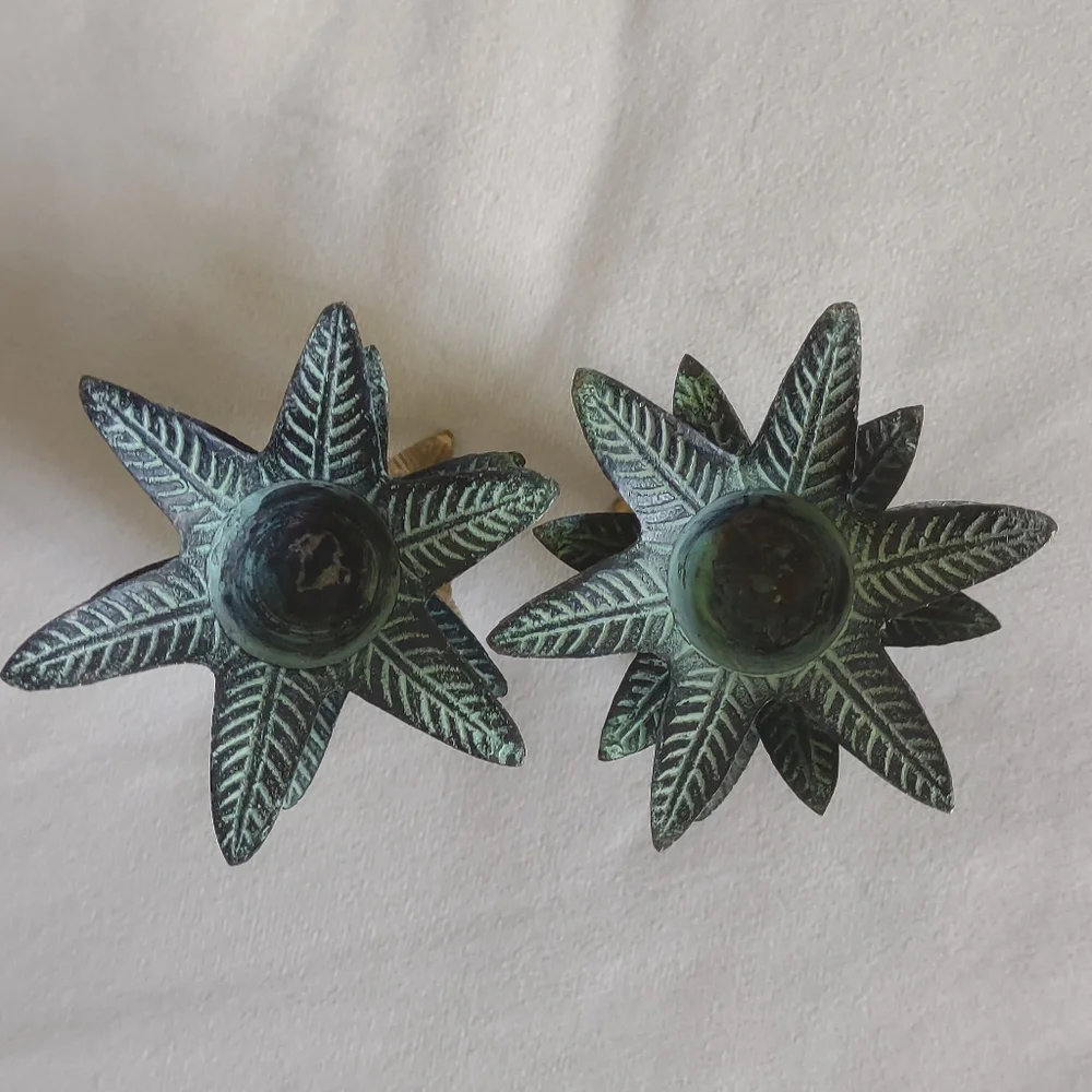 Vintage Hollywood Regency Brass Pineapple Candlestick Holders, Set of 2